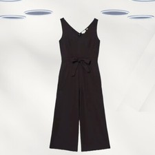 Macacão feminino Ex Fat Face sem mangas mistura de linho preto, usado comprar usado  Enviando para Brazil