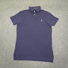 Camisa polo masculina Ralph Lauren pequena azul fina manga curta algodão pique tamanho P comprar usado  Enviando para Brazil