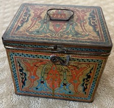 Nabisco Uneeda Antigo Art Nouveau/Design Art Deco Tampa Dobradiçada de Estanho de Biscoito comprar usado  Enviando para Brazil