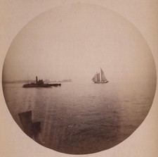 Usado, Foto redonda de 1800 NOVA YORK CITY Kodak #2 - Veleiro Fort Jay Governors Island comprar usado  Enviando para Brazil