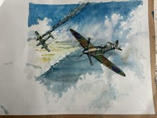 Unframed unsigned watercolour for sale  MATLOCK