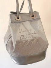 Mochila de ombro Moschino barata e chique malha prata náilon usada em perfeito estado comprar usado  Enviando para Brazil