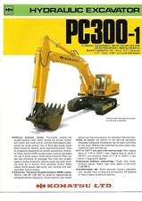 Folheto de equipamento - Komatsu - PC300-1 - Escavadeira hidráulica (E8367) comprar usado  Enviando para Brazil