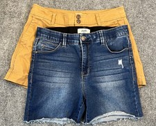 Shorts femininos tamanho 12 A New Day chino marrom anjos jeans curto lavagem escura lote de 2 comprar usado  Enviando para Brazil