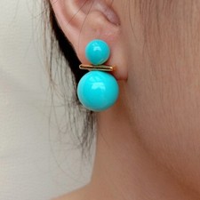 Brincos de pérola com concha marinha azul turquesa 8,5 mm a 14 mm comprar usado  Enviando para Brazil