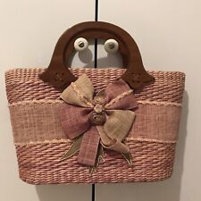 Pink woven wicker for sale  LONDON