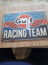 Blechschild gulf racing gebraucht kaufen  Weilrod