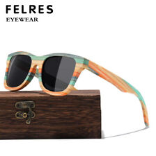 Óculos de sol quadrado polarizado madeira bambu colorido masculino feminino armação de madeira óculos comprar usado  Enviando para Brazil