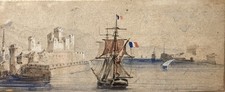 Aquarelle ancienne voilier d'occasion  Livarot