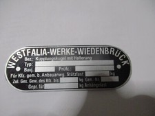 Typenschild ahk kupplung gebraucht kaufen  Goch