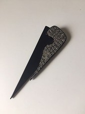 Herve Domar Paris Vintage ART DECO Resina e Cristal Clipe de Roupas Preto RARO GEO comprar usado  Enviando para Brazil