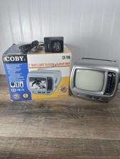 Rádio AM/FM Coby CX-TV6 portátil preto branco mini 5" vintage TV comprar usado Rádio AM/FM Coby CX-TV6 portátil preto branco mini 5" vintage TV comprar usado  Enviando para Brazil