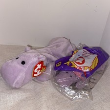 LOTE de pelúcia Ty Beanie Babies teenie Happy Hippopotamus lavanda anos 90 roxo hipopótamo comprar usado  Enviando para Brazil