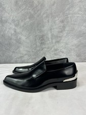 Mocassim feminino JIL SANDER de couro placa de metal preto tamanho EUA 9 comprar usado  Enviando para Brazil