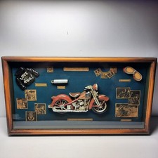 Memorabilia de motocicleta "Love to Ride" caixa de sombra de madeira arte de parede 20" x 11" x 3" comprar usado  Enviando para Brazil