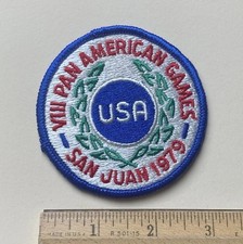 Patch bordado redondo dos Jogos Pan-Americanos 1979 San Juan Porto Rico Team EUA comprar usado  Enviando para Brazil