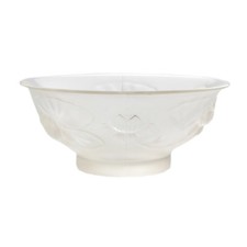 Tigela de salada de frutas vintage tcheca cristal geada flor de lótus design de lírio d'água, usado comprar usado  Enviando para Brazil