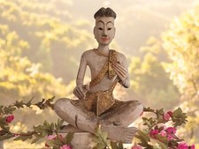 Vintage buddha wooden for sale  RUISLIP