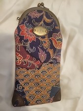 Estojo de óculos Unicraftsman Kiss Lock tecido quimono antigo JAPÃO  comprar usado  Enviando para Brazil
