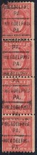 Usado, 1915 2c Washington City tipo pré-cancelamento f/PHILADELPHIA PA 450-163 tira de linha de 4 comprar usado  Enviando para Brazil