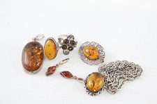 Sterling silver amber for sale  LEEDS