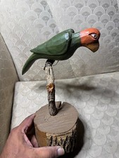 Escultura "Pájaro en rama" de madera tallada/pintada a mano Dan And Barbara Strawser segunda mano  Embacar hacia Mexico