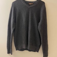 Suéter Tasso Elba masculino tamanho pequeno gola V malha cinza algodão casual pulôver comprar usado  Enviando para Brazil