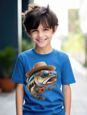 camiseta de pesca infantil largemouth bass, presente de pescador infantil. Presente engraçado para jovens comprar usado  Enviando para Brazil