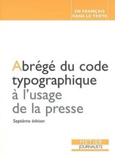 Abrege code typographique d'occasion  France