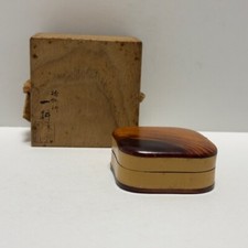 Recipiente de incenso japonês raro Kogo laca de bambu com caixa antiga Sado Chado Chanoyu comprar usado  Enviando para Brazil