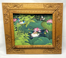 Pintura balinesa Junjungan UBUD flores de pato pássaros água Bali arte quadro esculpido comprar usado  Enviando para Brazil