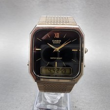 Relógio Casio AQ-431 Masculino 30mm Preto Tom Rosa Dourado Analógico Digital Nova Bateria comprar usado  Enviando para Brazil