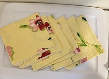 6 guardanapos amarelos de tecido floral 17,5 X 16,5 comprar usado  Enviando para Brazil