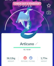 Pokémon Go - Shiny Galarian Articuno - P T C - alta poeira estelar - Descrição comprar usado  Enviando para Brazil