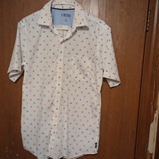 Camisa Izod Beach Chair Print manga curta botão para baixo branca/multi M costeira comprar usado  Enviando para Brazil