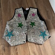 silver sequin waistcoat for sale  TOTNES