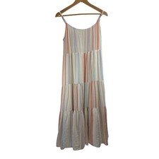 Vestido maxi Versona feminino listrado em camadas forrado com mangas XL casamento verão fluido comprar usado  Enviando para Brazil