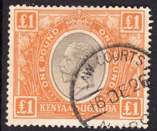 Quênia e Uganda KGV: 1922 £1 Preto e Laranja: SG95 Usado comprar usado  Enviando para Brazil