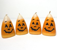 Usado, Velas de milho doces vintage Halloween mini Jack O rostos de lanterna 4 kitsch não queimado comprar usado  Enviando para Brazil