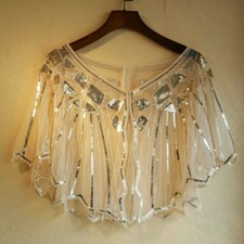 Jaqueta feminina top malha envoltório bolero lantejoulas glitter capa xale festa noturna comprar usado  Enviando para Brazil
