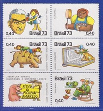 Brasilien 1973 Monteiro Lobato Kinderbuchautor Mi.-Nr. 1396-400 ** comprar usado  Enviando para Brazil