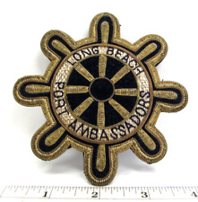 Jaqueta Blazer Vintage Long Beach Port Ambassadors Patch Pin Bullion Ship Wheel comprar usado  Enviando para Brazil