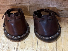 Botas antigas de couro inglês puxadas por cavalos proteção de gramado cortador de grama casco sapato, usado comprar usado  Enviando para Brazil