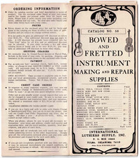 Luthiers Supply Arco Traste Fabricación de Instrumentos Suministros de Reparación Catálogo 1970 De Colección segunda mano  Embacar hacia Mexico