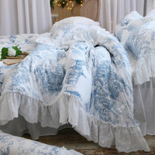 Conjunto de cama de luxo queen size grande renda babado conjunto de cama floral cama algodão linho comprar usado  Enviando para Brazil
