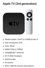 apple tv 3rd generation for sale apple tv 3rd generation for sale STOURBRIDGE