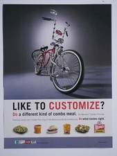 Vintage 2002 Wendy's Bicicleta BMX Personalizada Impressão Original Anúncio 8,5 X 11", usado comprar usado  Enviando para Brazil