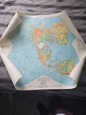 1954 US Air Force Global Chart Of The World mapa da Terra plana laminado não dobrado comprar usado  Enviando para Brazil