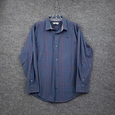 Camisa jeans masculina Calvin Klein XL azul xadrez manga longa jeans casual comprar usado  Enviando para Brazil