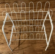 15 pares de zapateros independientes de 2 niveles de metal blanco segunda mano  Embacar hacia Mexico